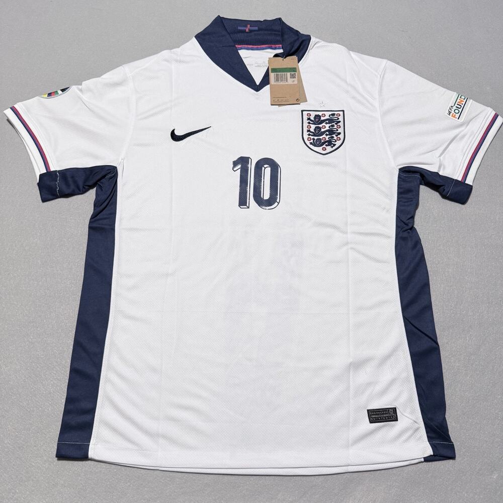 Jude Bellingham #10 England Nike Home Jersey White FIFA World Cup Soccer Size XL